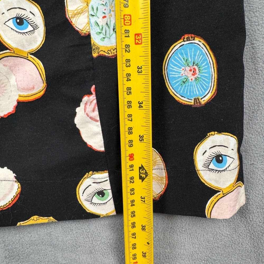 Maeve Anthropologie Danielle Kroll Makeup Compact Print Sheath Dress Black S - Picture 4 of 9